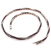 Giorgio Armani 18k White Gold Diamond and Ruby Twisted Circle Necklace