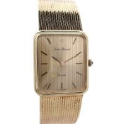 Lucien Piccard 14k Yellow Gold Vintage Rectangular Dial Watch