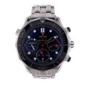 Omega Seamaster Chronograph Diver Watch with Black Dial and Black Bezel
