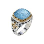 Konstantino Two-Tone Dome Blue Spinel & Mother of Pearl Ring