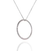 Paloma Picasso Tiffany & Co Sterling Silver Hammered Circle Pendant Necklace