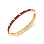 Michael M Chroma Extruded Diamond Bezel Bangle - Magenta