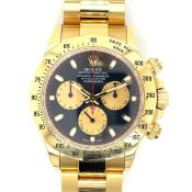 Men's Rolex Daytona with Black Dial in 18k Yellow Gold