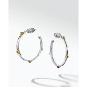 Konstantino Two-Tone Astria Star Axis Hoop Earrings