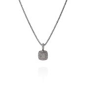 David Yurman Sterling Silver Petite Albion Diamond Pendant Necklace