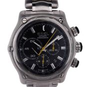 Men's Ebel Stainless Steel 44mm E9137I72 Chronometer Watch with Black Dial