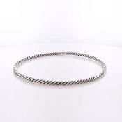 David Yurman Sterling Silver Slip On Cable Bangle