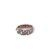 David Yurman Sterling Silver Diagonal Eternity Diamond Ring