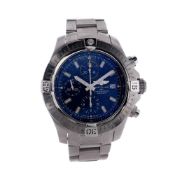 Breitling Stainless Steel Avenger Chronograph Watch with Blue Dial
