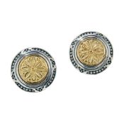 Konstantino Dome Two-Tone Stud Earrings