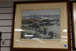 A limited edition print after J McIntosh Patrick RSA, ROI, LLD no.787/850 Farmstead in Rural