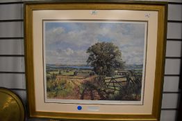 Carse Farmland, a limited edition print after J McIntosh Patrick RSA, ROI, LLD no.784/850 framed and