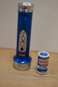 A vintage Pifco torch and battery, 15cm long