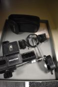 A Spiratone Macrofocus camera rail, Spiratone Macrodaptor etc
