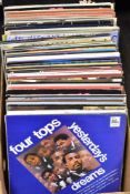 Approximately ninety easy listening LP records, including Four tops and Johnny cash.