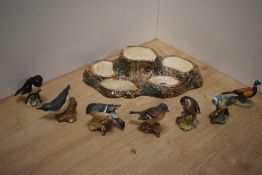 A Beswick Pottery five division tree stump display stand 31cm sold along with seven Beswick