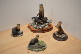 A limited edition Border Fine Arts animal group, 'River View' number 323/3000, designed by Richard