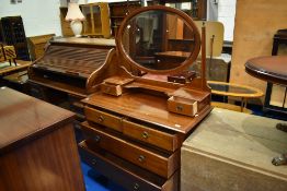 An Edwardian mahogany dressing table, width approx. 107cm