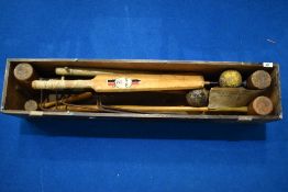 A vintage croquet set etc