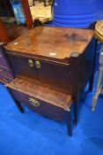 A Georgian mahogany night stand, having pull out lower section with skiver top