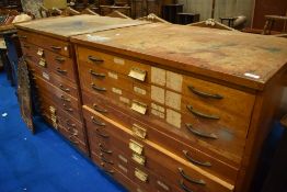 A pair of bi-sectional plan chests , each approx. W90 H87 D68cm