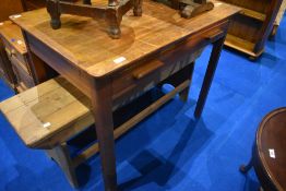 A vintage desk having single drawer, approx. 91 x 61cm, height 76cm