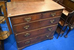 A period oak chest of two over three drawers, dimensions approx. W97cm H93cm D53cm