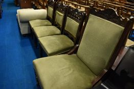 A late Victorian stained frame part salon suite (4 chairs only)