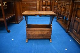 A Titchmarsh and Goodwin oak magazine rack / side table, approx W 51, D 31, H 51cm.