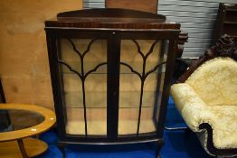 A 1930s china cabinet, approx dimensions W88 D34 H128cm