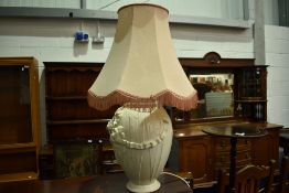 A modern ceramic table lamp, height approx 73cm incl shade