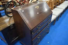 A 19th Century mahogany bureau, approx. dimensions 92, D 47, H 104cm.