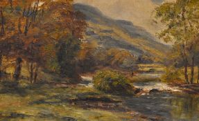 *Lake District Interest - Rev. Herbert Crossland (20th Century), oil on board, Portinscale near
