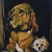 Artist Unknown (20th Century), oil on board, 'Dignity and Impudence', after Sir Edwin Landseer (