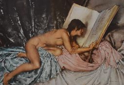 After Sir William Russell Flint RA ROI (1880-1969, British), coloured print, A reclining nude