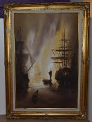 Vashti Trudeau (20th Century, British), oil on canvas, 'Once Upon A Tide', signed to the lower left,