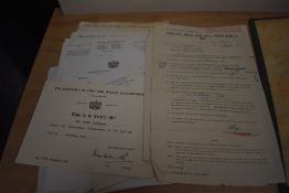 A folder containing various ephemera, pertaining to Ian Ralph Henderson, to include Navy entrance