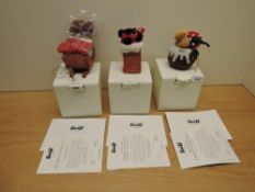 Three modern Steiff Limited Edition Christmas sets, 663798 Christmas 2011, 0008/produced in 2011,