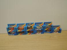 Eleven 1981 Matchbox die-casts, MB7 IMSA Mazda, MB39 BMW Cabriolet, MB44 Skoda 130LR, MB47 Jaguar