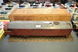 A G Scale/Gauge possible scratch built Diesel Locomotive numbered D1 750 in burgundy livery, with