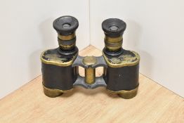 A pair of Deraisme Fab, Paris Lonrup x6 binoculars bearing the Military Crowsfoot mark