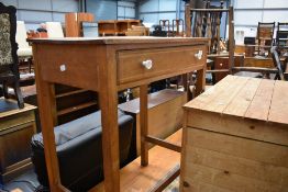 A vintage oak side table with frieze drawer , dimensions approx W65 H76 D39cm