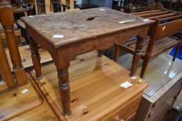 A 19th Century oak portable stool, approx 44 x 30 x 28cm
