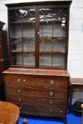 A 19th Century mahogany secretaire bookcase having fitted interior, approx height 228cm