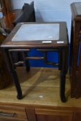 An Oriental hardwood occasional table , approx 41 x 41cm