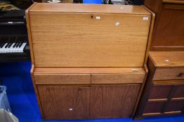 A vintage teak bureau of plain design, possibly Nathan or G Plan, dimensions approx. H107, W93,