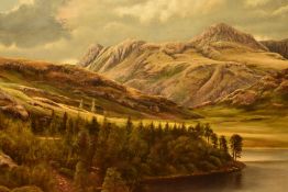 *Local Interest - Paul Harley (20th Century, British), oil on canvas, Rydal Water and the Langdale