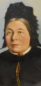 19th/20th Century School, oil painting, A portrait of an elderly lady, framed, set within an oval
