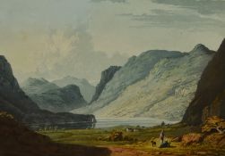 After Theodore Henry Adophus Fielding (1781-1851), coloured prints, Four coloured prints of Lake