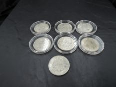Seven Great Britain Silver Half Crowns, 1915, 1916 & 1929 George V, 1938, 1939, 1942 & 1943 George